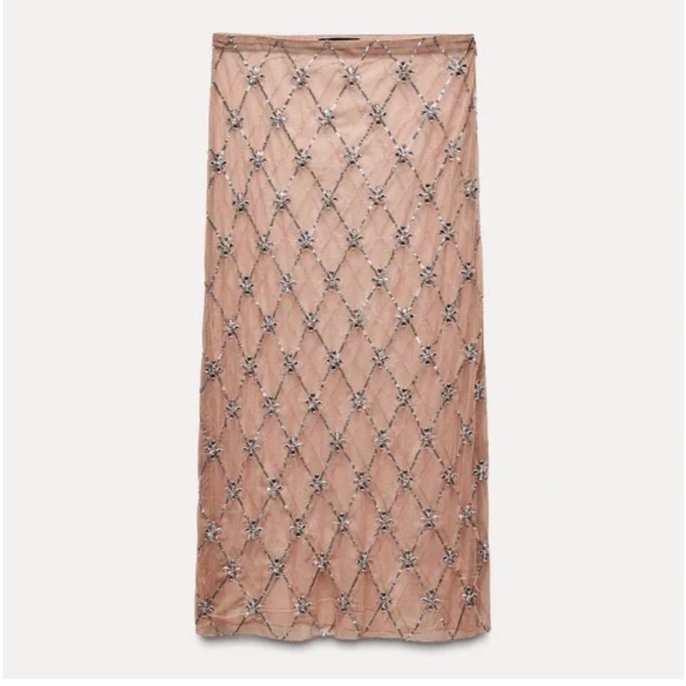 Zara Sheer Lace Skirt in Cream